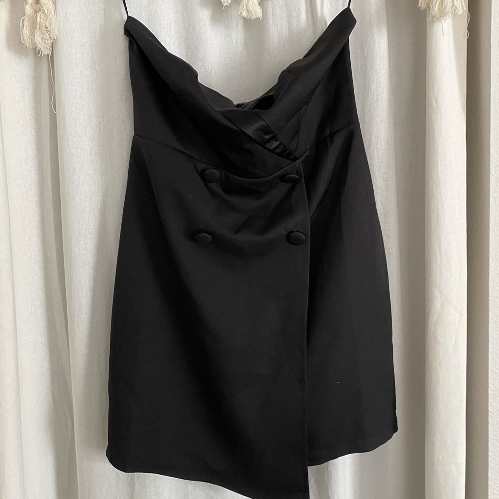 black suit style minidress